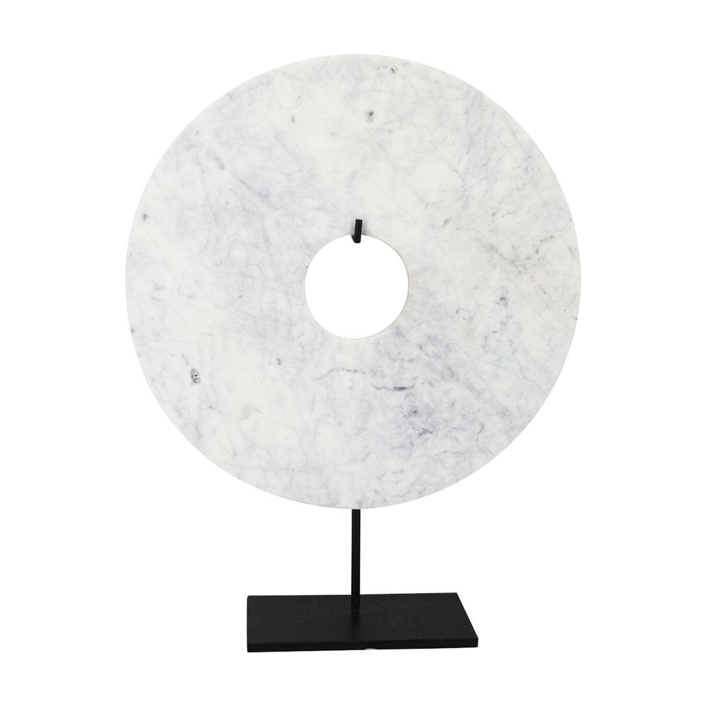 Libra Interiors White Marble Ornament on Stand