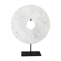 Libra Interiors White Marble Ornament on Stand