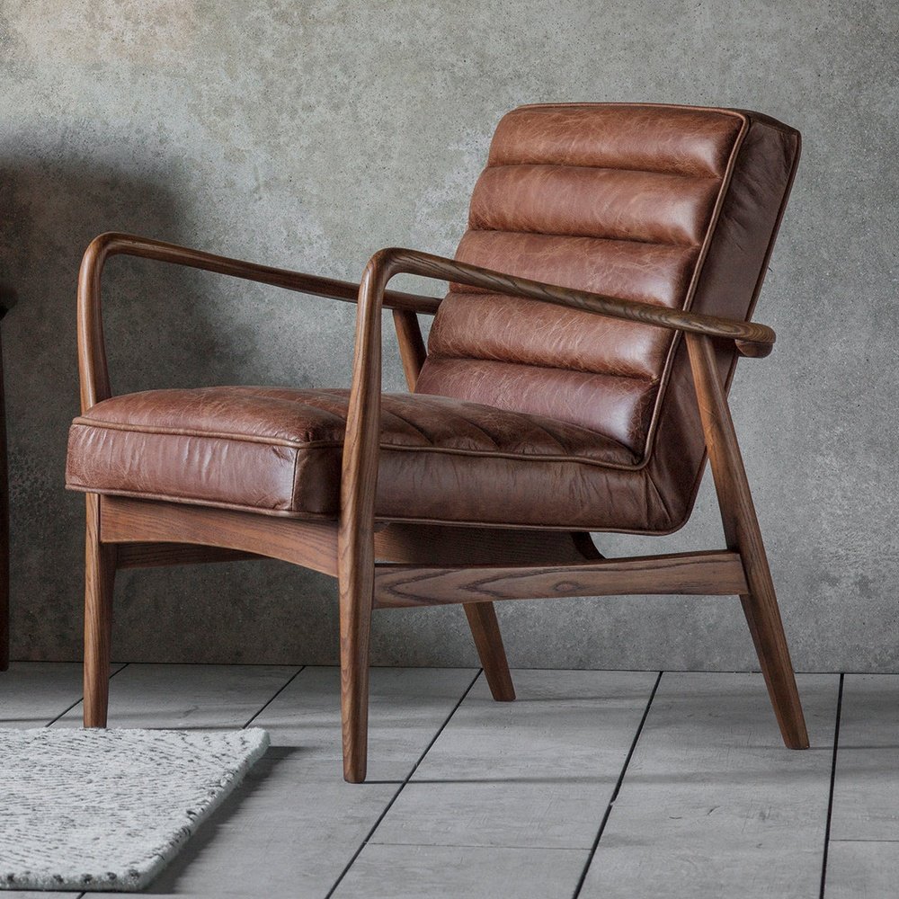 Gallery Interiors Datsun Occasional Chair in Vintage Brown