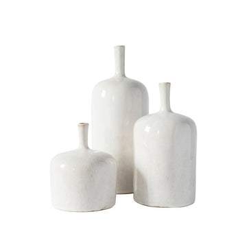 Gallery Interiors Set of 3 Vormark Ornamental Vases in Natural