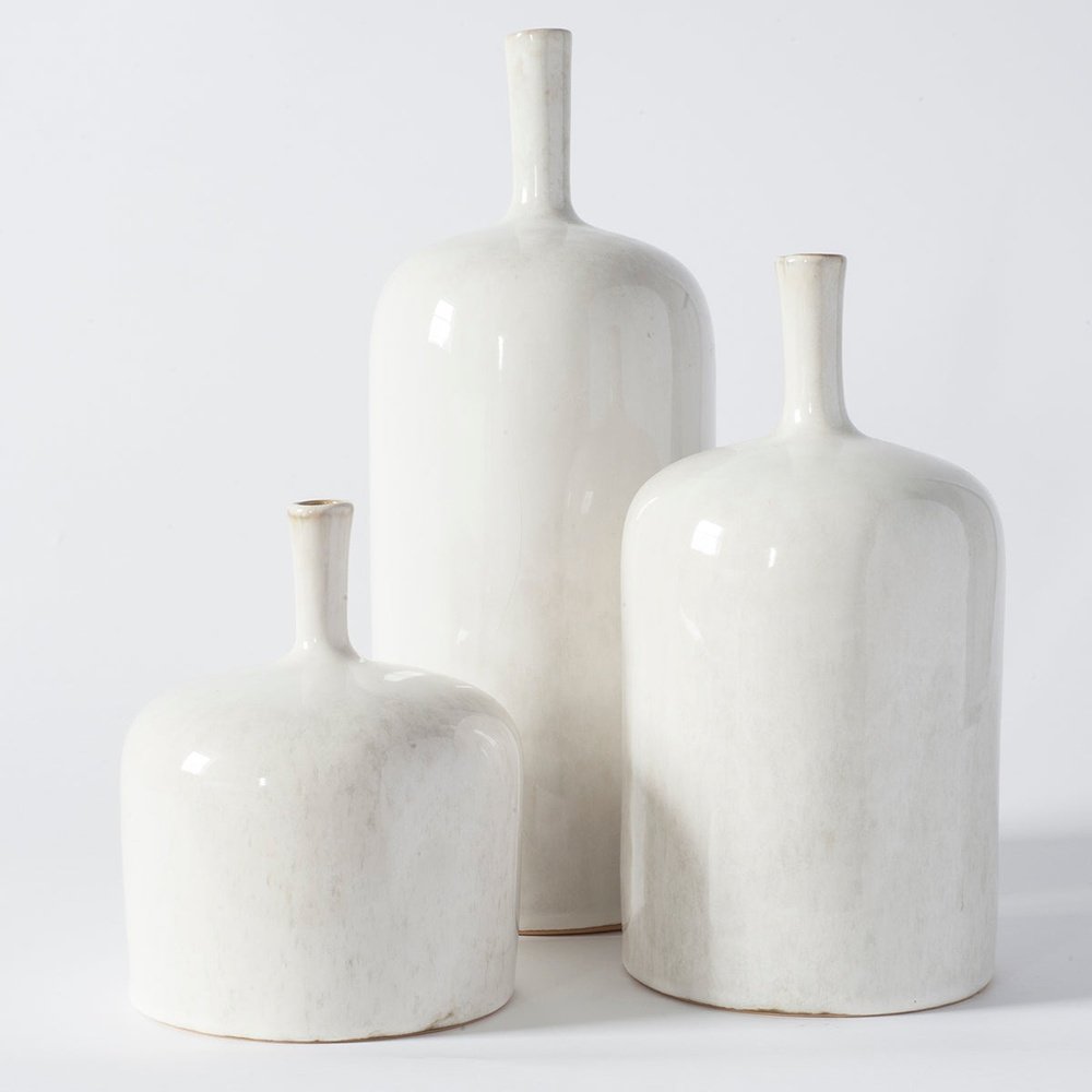 Gallery Interiors Set of 3 Vormark Ornamental Vases in Natural