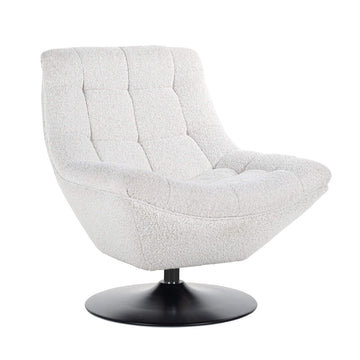 Richmond Interiors Richelle Swivel Chair in White Bouclé