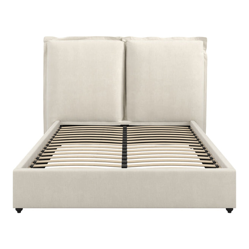 O&Co Shiloh King Size Bed in Ivory Linen Blend