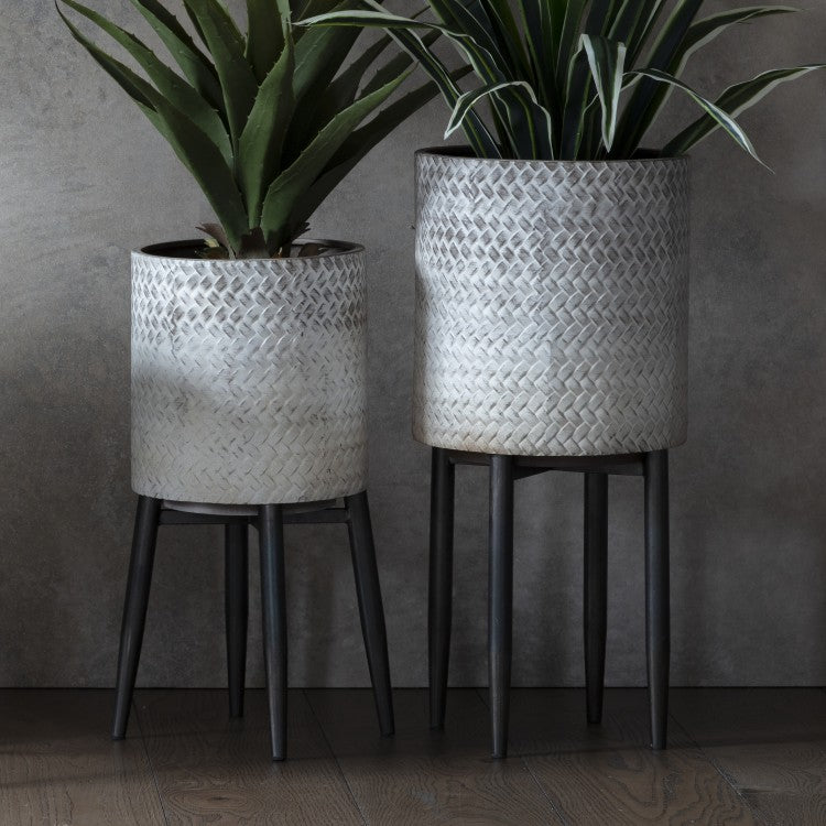 Gallery Interiors Albion Metal Planter Small