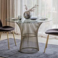 Gallery Interiors Zepplin Round 4 Seater Dining Table in Bronze