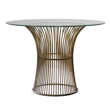 Gallery Interiors Zepplin Round 4 Seater Dining Table in Bronze